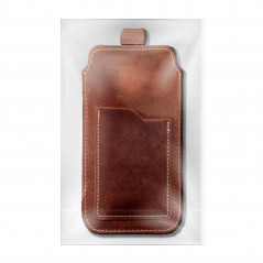 Apple iPhone 5 5S Universaletui, Gürtelholster ROYAL - Leather universal flap pocket Braun 