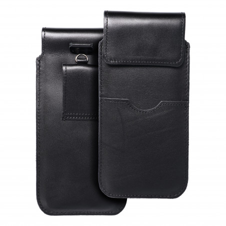 Huawei P Smart 2021 Universaletui, Gürtelholster ROYAL - Leather universal flap pocket Schwarz 