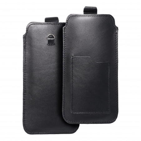 Huawei P Smart 2021 Universaletui, Gürtelholster ROYAL - Leather universal flap pocket Schwarz 