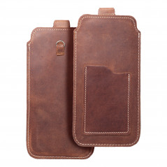 Huawei P Smart 2021 Universaletui, Gürtelholster ROYAL - Leather universal flap pocket Braun 