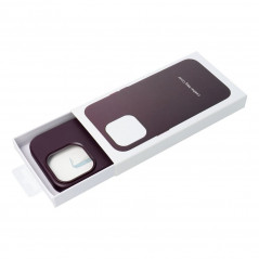 Apple iPhone 15 Hülle Leather Mag Cover Elegant  MagSAFE  Dunkelviolett 