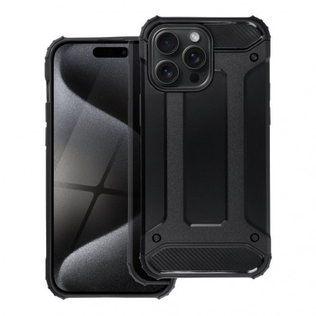 Apple iPhone 15 Pro Max Gehärtete Abdeckung Armor Schwarz 