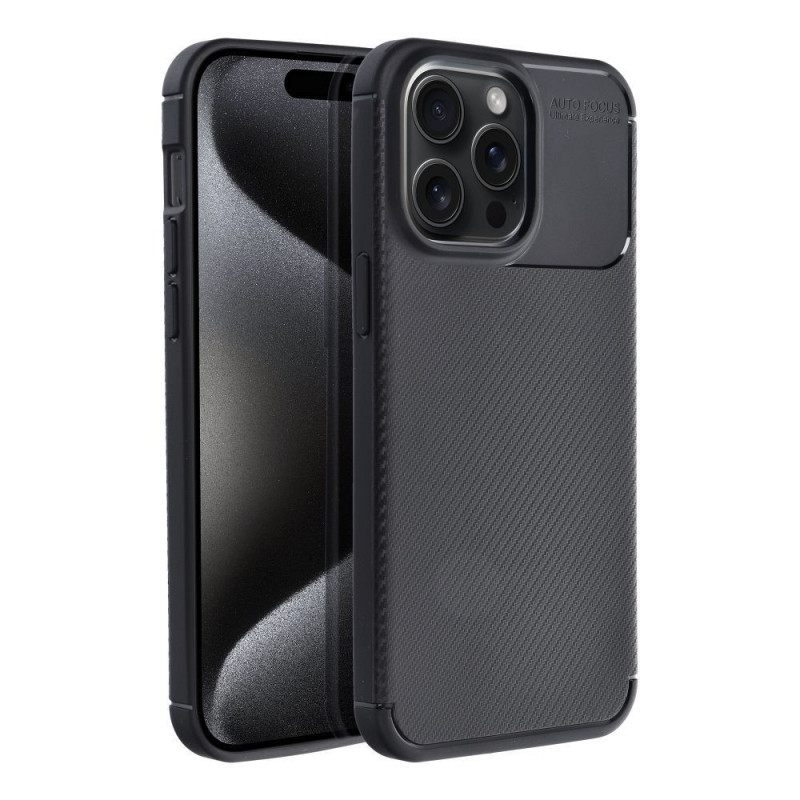 Apple iPhone 15 Hülle Carbon premium Elegant  Schwarz 