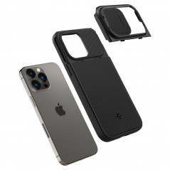 Apple iPhone 14 Pro Hülle Spigen Optik Armor Schwarz 