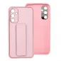 Samsung Galaxy A34 Hülle LEATHER Case Kickstand Rosa 