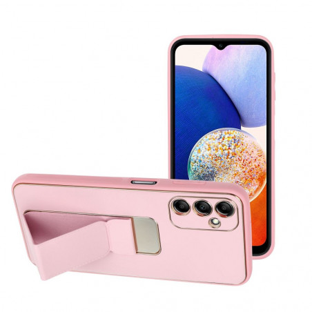 Samsung Galaxy A14 5G Hülle LEATHER Case Kickstand Rosa 