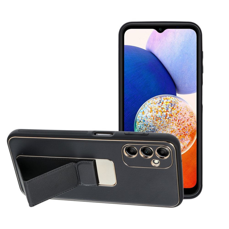 Samsung Galaxy A14 LTE Hülle LEATHER Case Kickstand Schwarz 