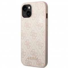 Apple iPhone 14 Hülle Guess 4G Gold Logo Elegant  Rosa