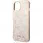 Apple iPhone 14 Hülle Guess 4G Gold Logo Elegant  Rosa 