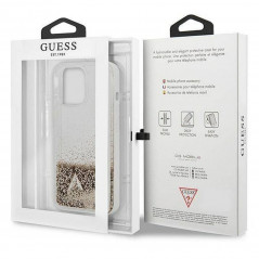 Apple iPhone 14 Pro Hülle Guess Liquide Glitter Charms Elegant  Gold 