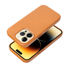 Apple iPhone 14 Plus Hülle Leather Mag Cover Elegant  MagSAFE  Orange 