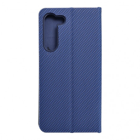 Samsung Galaxy S23 Plus 5G Book Handytaschen LUNA Book Carbon Kohlenstoff-Faser, Elegant  Blau 