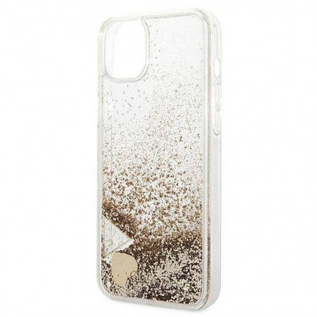 Apple iPhone 14 Hülle Guess Liquide Glitter Charms Elegant  Gold