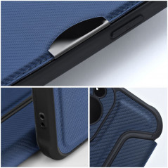 Apple iPhone 13 Pro Book Handytaschen Razor Book Kohlenstoff-Faser, Kohlenstoffmuster  Blau 