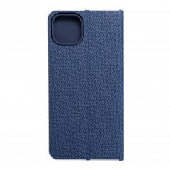 Apple iPhone 14 Plus Book Handytaschen LUNA Book Carbon Kohlenstoff-Faser, Elegant  Blau