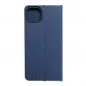 Apple iPhone 14 Plus Book Handytaschen LUNA Book Carbon Kohlenstoff-Faser, Elegant  Blau 