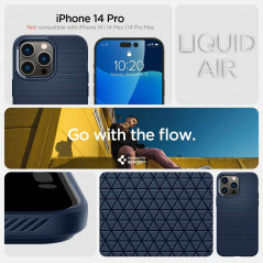 Apple iPhone 14 Pro Hülle Spigen  Liquid Air Navy blau 