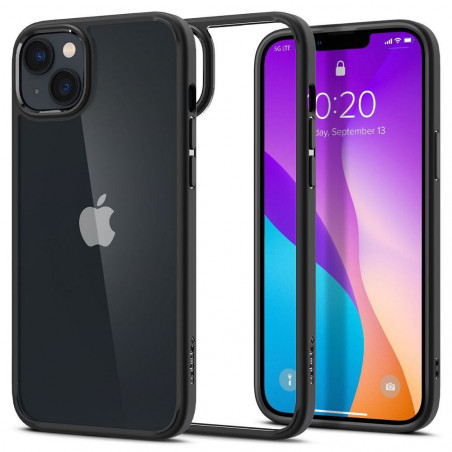 Apple iPhone 14 Plus Hülle Spigen Ultra Hybrid Kristallklar  Matt Schwarz 