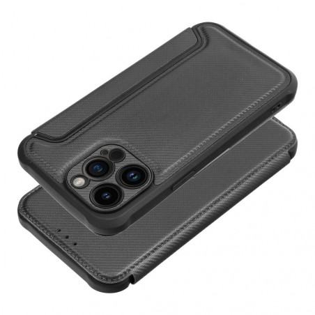 Apple iPhone 14 Pro Max Book Handytaschen Razor Book Kohlenstoff-Faser, Kohlenstoffmuster Schwarz