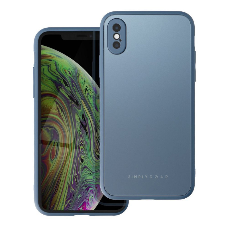 Apple iPhone X Hülle Roar Matte Glass Stilvoll  Blau 