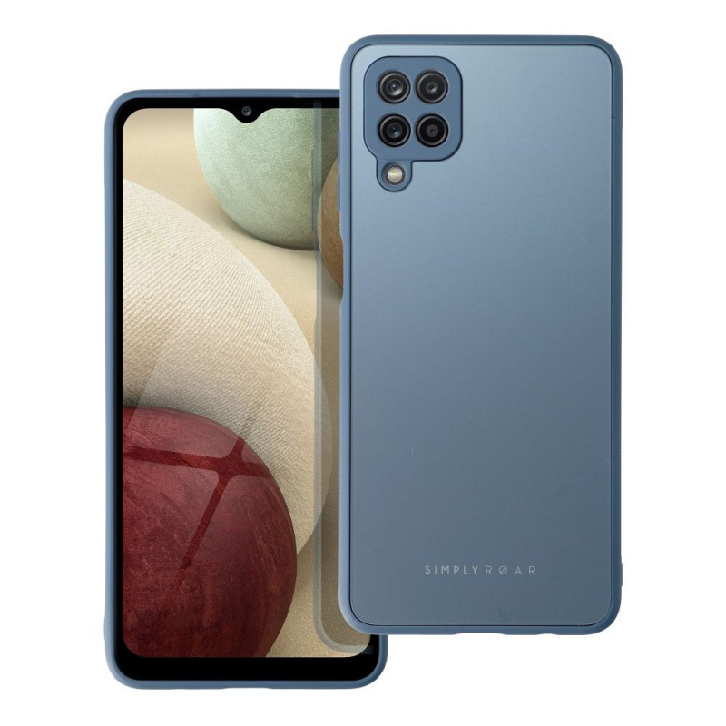 Samsung Galaxy A12 Hülle Roar Matte Glass Stilvoll  Blau 