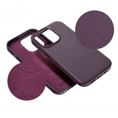 Apple iPhone 14 Hülle Leather Mag Cover Elegant  MagSAFE  Dunkelviolett 