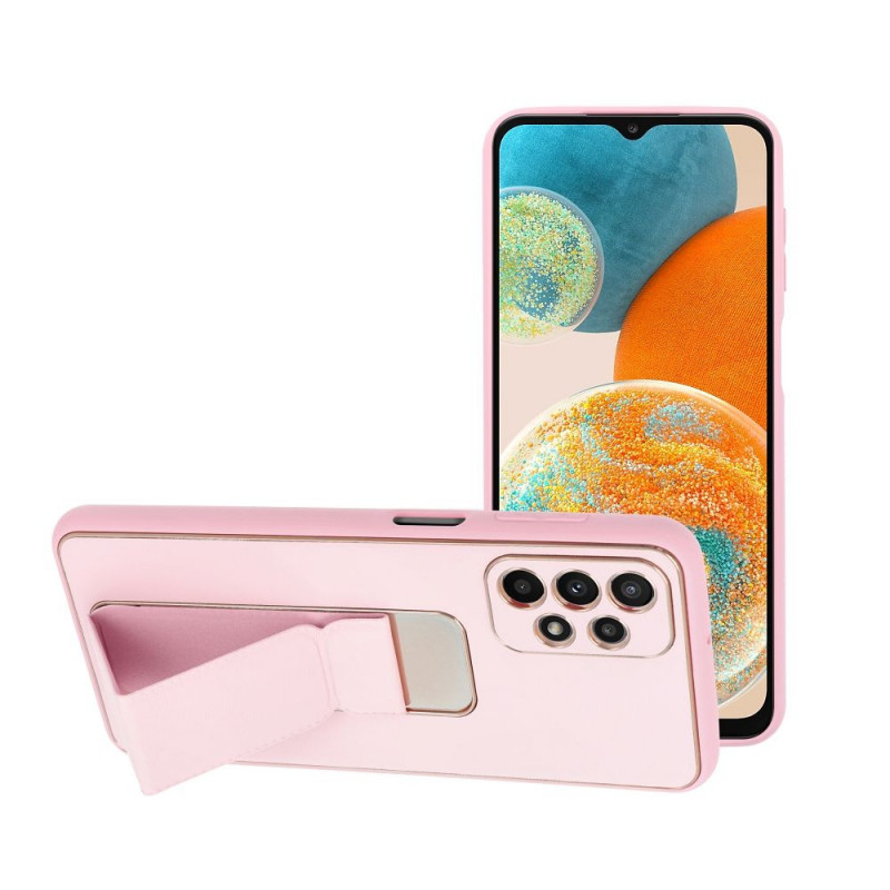 Samsung Galaxy A23 5G Hülle LEATHER Case Kickstand Rosa 