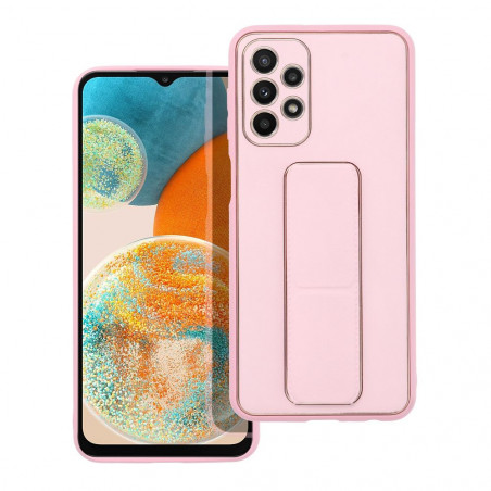 Samsung Galaxy A23 5G Hülle LEATHER Case Kickstand Rosa 