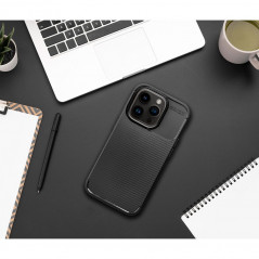 Apple iPhone XS Hülle Carbon premium Elegant  Schwarz 