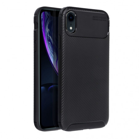 Apple iPhone XR Hülle Carbon premium Elegant  Schwarz 