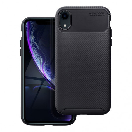 Apple iPhone XR Hülle Carbon premium Elegant  Schwarz 