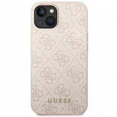 Apple iPhone 14 Plus Hülle Guess 4G Gold Logo Elegant  Rosa 