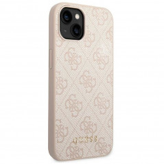 Apple iPhone 14 Plus Hülle Guess 4G Gold Logo Elegant  Rosa 