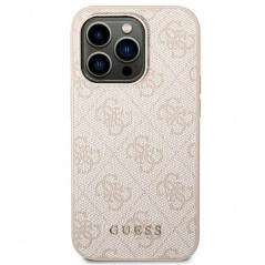 Apple iPhone 14 Pro Hülle Guess 4G Gold Logo Elegant  Rosa 