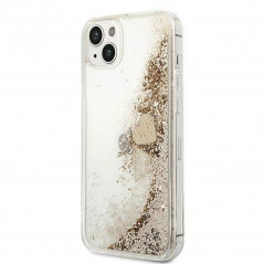 Apple iPhone 14 Plus Hülle Guess Liquide Glitter Charms Elegant  Gold 