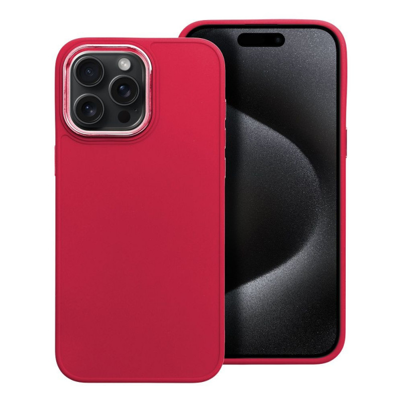 Apple iPhone 15 Pro Max Hülle FRAME Elegant  Magenta 