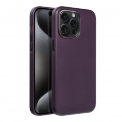 Apple iPhone 15 Pro Max Hülle Leather Mag Cover Elegant  MagSAFE  Dunkelviolett 