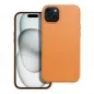 Apple iPhone 15 Plus Hülle Leather Mag Cover Elegant  MagSAFE  Orange 