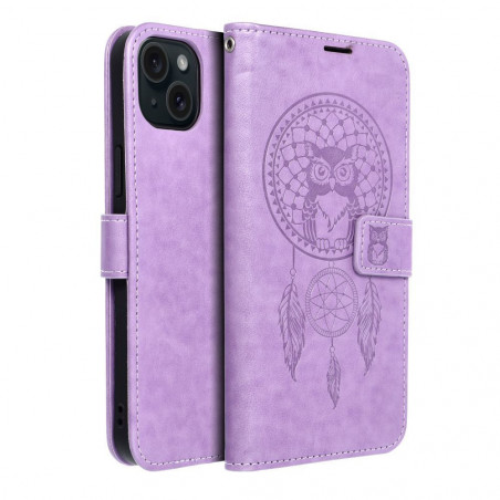 Apple iPhone 15 Plus Book Handytaschen MEZZO Book Traumfänger  Lila (Purple) 