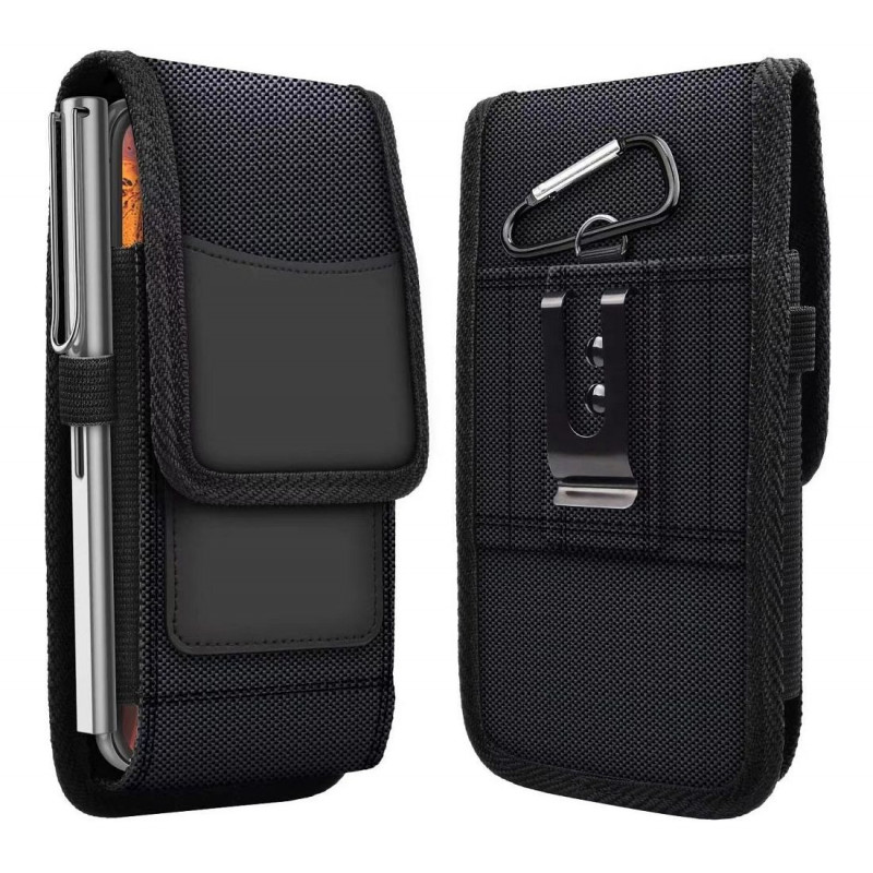 Apple iPhone 11 Universaletui, Flip Handytaschen Vertical Belt Holster OXFORD Schwarz 