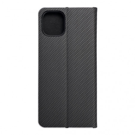 Samsung Galaxy A03 Book Handytaschen LUNA Book Carbon Kohlenstoff-Faser, Elegant  Schwarz 