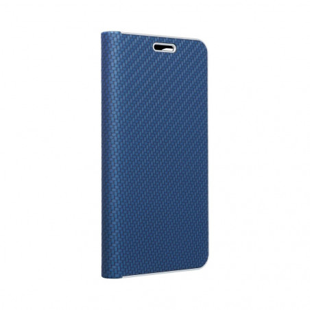 XIAOMI Redmi Note 11 Book Handytaschen LUNA Book Carbon Kohlenstoff-Faser, Elegant  Blau 