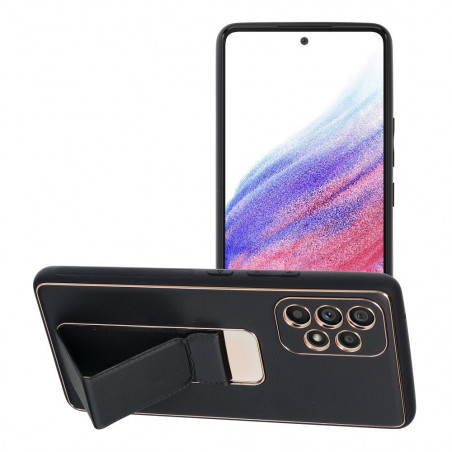 Samsung Galaxy A53 5G Hülle LEATHER Case Kickstand Schwarz 