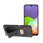 Samsung Galaxy A04s Hülle LEATHER Case Kickstand Schwarz 