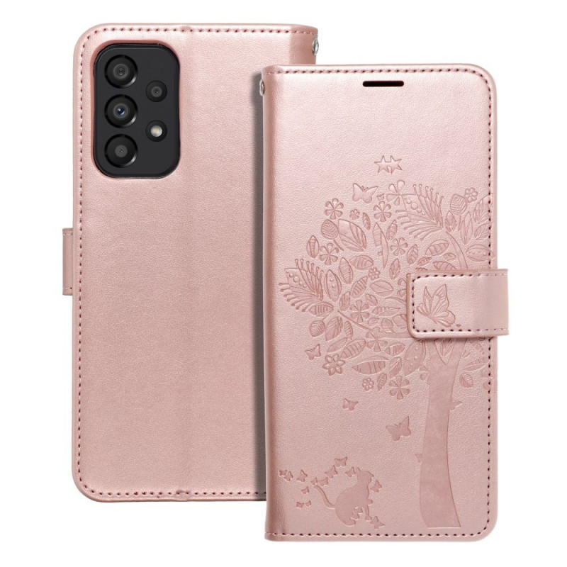 Samsung Galaxy A33 Book Handytaschen MEZZO Book Baum  Roségold 