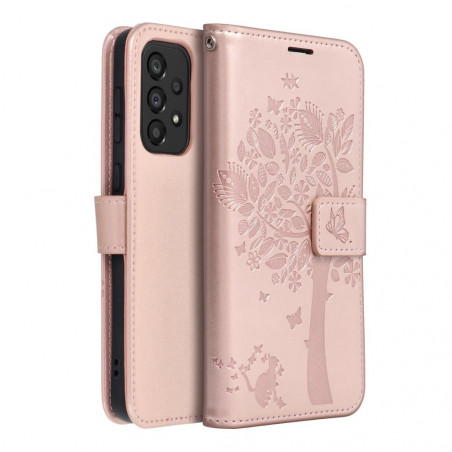 Samsung Galaxy A33 Book Handytaschen MEZZO Book Baum  Roségold 