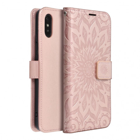 XIAOMI Redmi 9A Book Handytaschen MEZZO Book Mandala  Roségold 