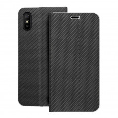 XIAOMI Redmi 9C Book Handytaschen LUNA Book Carbon Kohlenstoff-Faser, Elegant  Schwarz 