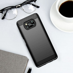 XIAOMI Poco X3 NFC Hülle Carbon Elegant  Schwarz 