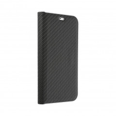 Samsung Galaxy A33 Book Handytaschen LUNA Book Carbon Kohlenstoff-Faser, Elegant  Schwarz 